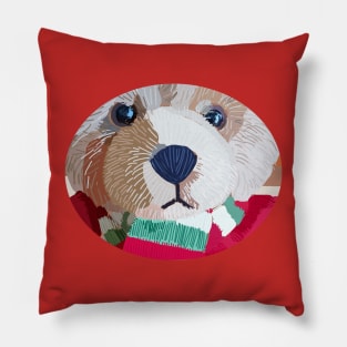 Teddy Bear Close Up Portrait Pillow