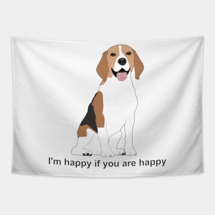 Beagle breed dog with open mouth Tapestry