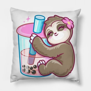 Boba Tea Kawaii Sloth Kawaii Girls Anime Pillow