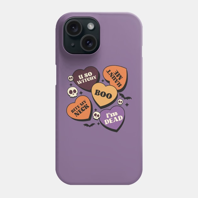 Halloween Conversation Hearts Phone Case by Erin Decker Creative