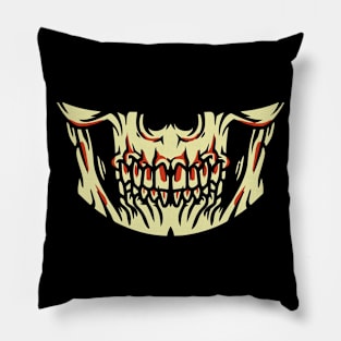 Skull mouth laughing Pillow