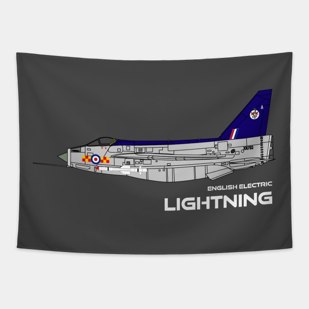 English Electric Lightning (92 Sqd RAF) Tapestry by BearCaveDesigns