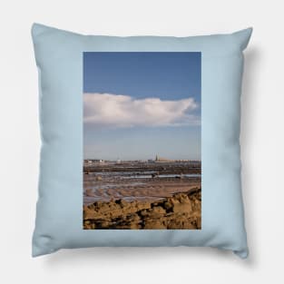 Newbiggin Bay at low tide (2) Pillow