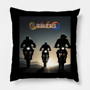 Bikers at sunset Pillow