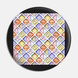 Colorful 3d Geometric Pattern, Crazy Design Pin