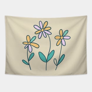 Naive childish flowers Tapestry