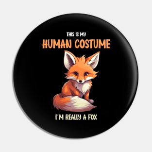 Cute Fox Halloween T-Shirt | This is My Human Costume Tee | Animal Lovers Shirt | Charming Anime Gift Idea | Easy Outfit Pin