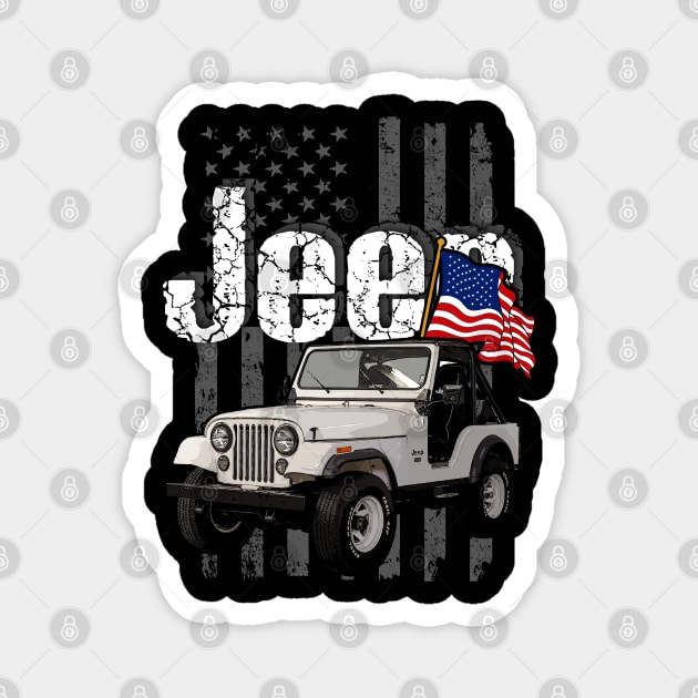 CJ-5 Jeepcar JEEP Flag Magnet by alex77alves