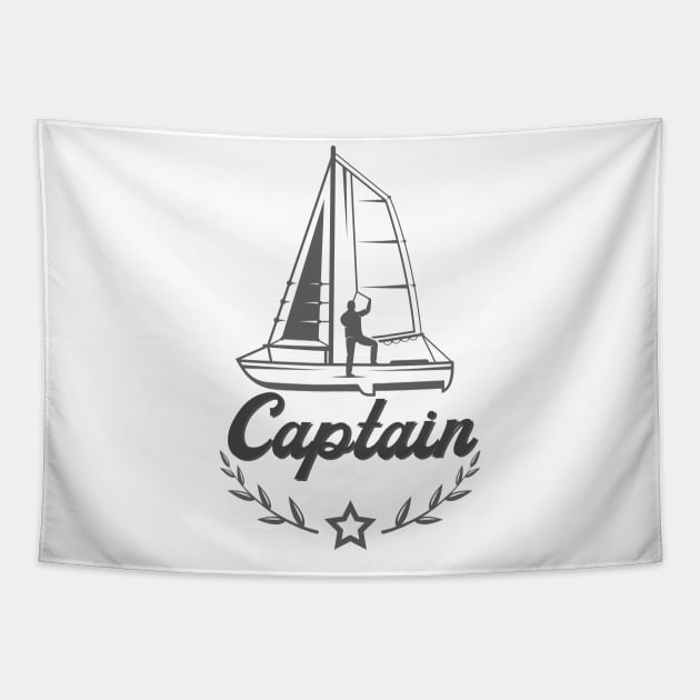 Sailing Ship Captain Sailboat Yacht Tapestry by Foxxy Merch