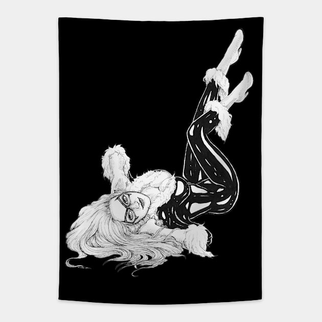 Black Cat Tapestry by D. Fillz