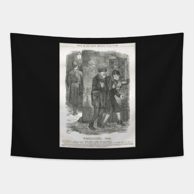 Jack the Ripper Punch Cartoon Whitechapel 1888 Tapestry by artfromthepast