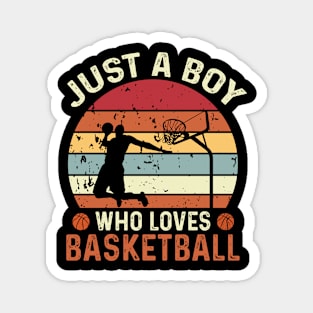 Retro Basketball Lover Boys Basketball Player Magnet