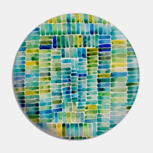 Watercolor abstract rectangles - blue and yellow Pin