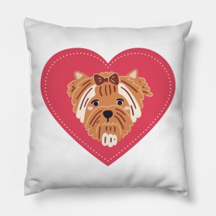 My Yorkshire Terrier is my Valentine Pillow