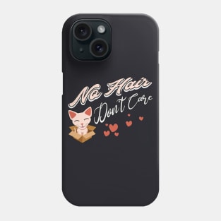 No Hair Don't Care Sphynx Cat in Box Phone Case