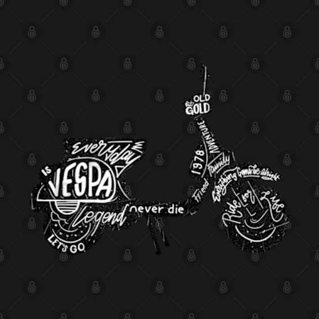 artwork vespa silhoutte typography vintage by satu_empat