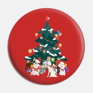 Dogs and xmas tree Pin