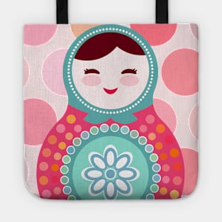 Russian dolls matryoshka (polka dot) Tote