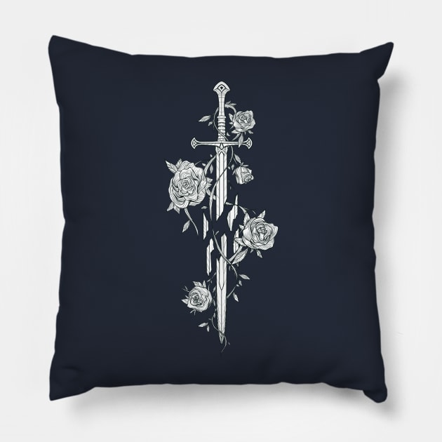 Roses of the Broken Sword Pillow by njonestees