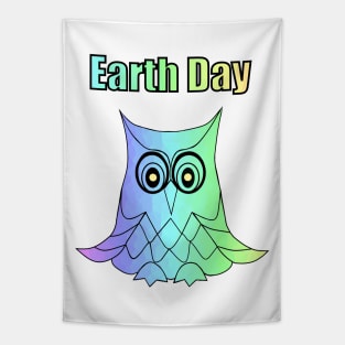 EARTH Day Celebration Blue Owl Tapestry