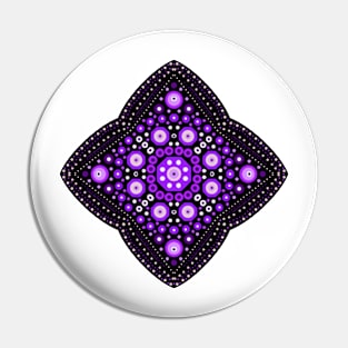 Diamond Pattern Mandala Purple-White Pin