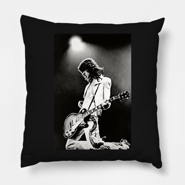 Zoso Guitarist Hard Rock Heavy Metal Guitarist Rock Icons Pillow by ZiggyPrint