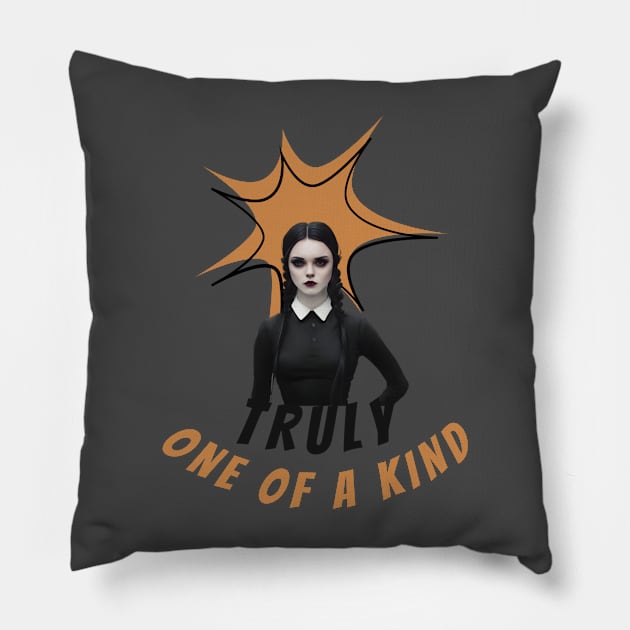 Wednesday Addams Pillow by Mirjana Maven