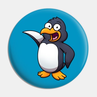 Cute Friendly Cartoon Penguin Pin