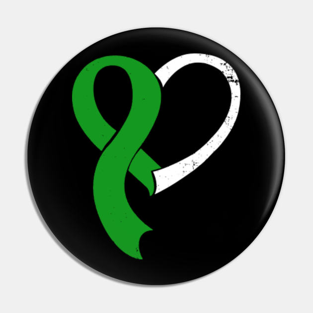 Green Heart Ribbon Awareness Heart Ribbon Pin TeePublic