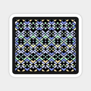 Abstract geometric pattern - blue, green and black. Magnet