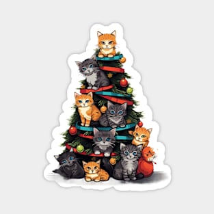 Cat Christmas Tree Magnet