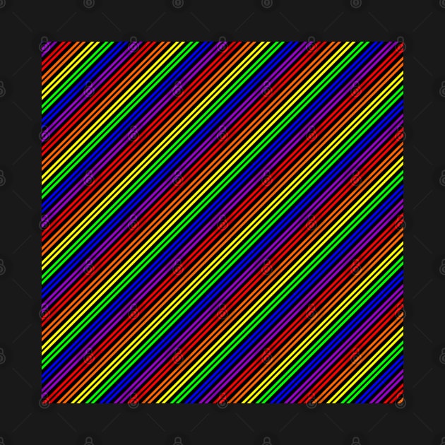 Pride Rainbow Pattern #1 w/ Black Background by williamcuccio