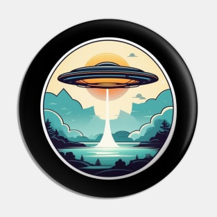 Flying Saucer UFO vintage style Pin