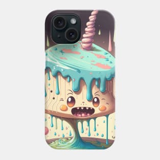 Cake Caricature - January 1st - Yearlong Psychedelic Cute Cakes Collection - Birthday Party - Delicious Dripping Paint, Bright Colors, and Big Adorable Smiles Phone Case