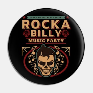 Rockabilly Skull Pin