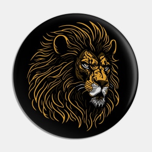 Majestic Lion Head Pin