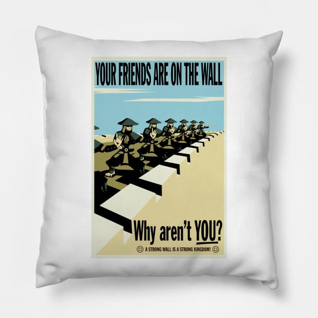 Your Friends Are On The Wall Pillow by crocktees