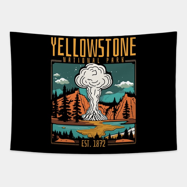 Unveiling Nature's Grandeur: A Journey Through Yellowstone National Park Tapestry by Meryarts