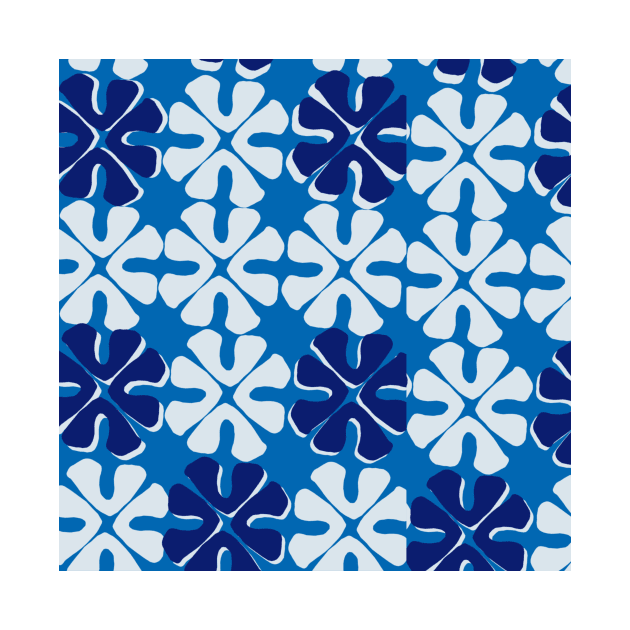 blue and white pattern flowers by stupidpotato1