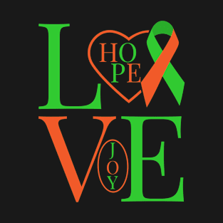 Green and Orange Awareness Ribbon T-Shirt