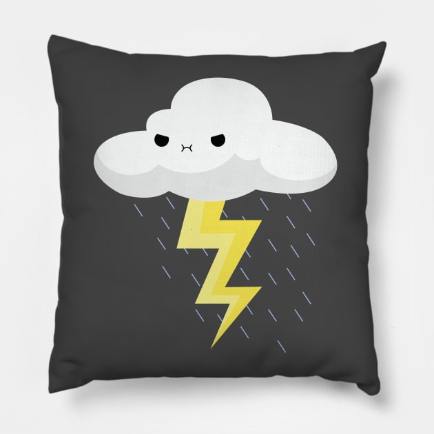 Angry weather Pillow by DoctorBillionaire