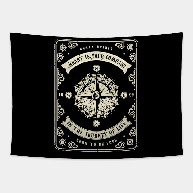 Compass Marine Sailing Boat Gift Idea Tapestry by Macphisto Shirts