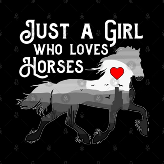 Just A Girl Who Loves Horses Funny Horse Lovers by Atelier Djeka