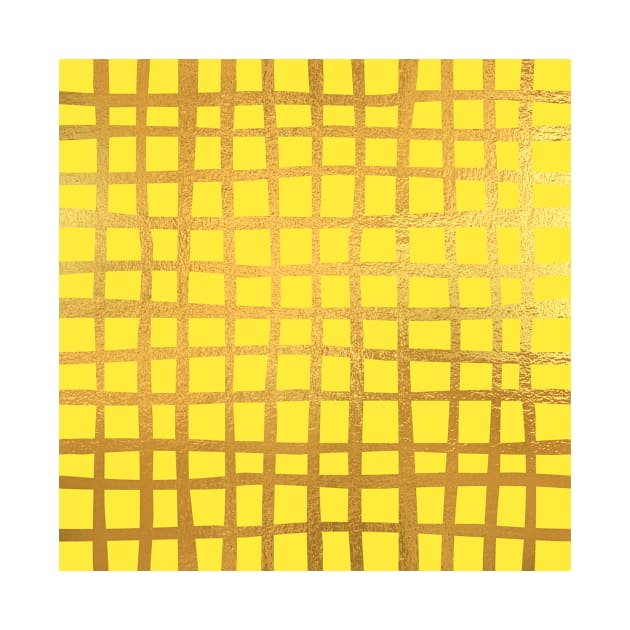 Yellow Gold colored abstract lines pattern by jodotodesign