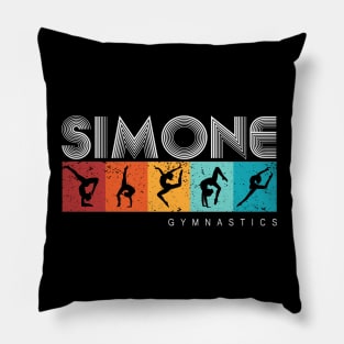 Vintage Simone Gymnastics Girls Retro Pillow