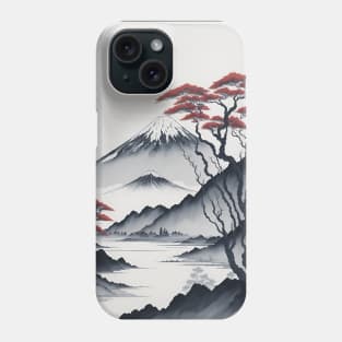 Serene Mount Fuji Sunset - Peaceful River Scenery Phone Case