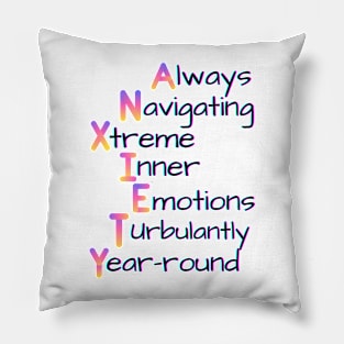 ANXIETY acronym DESIGN. Pillow