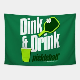 Dink and Drink Pickleball Humor Tapestry