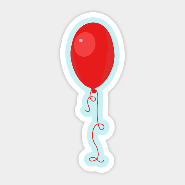 Single red balloon - Red Balloon - Sticker