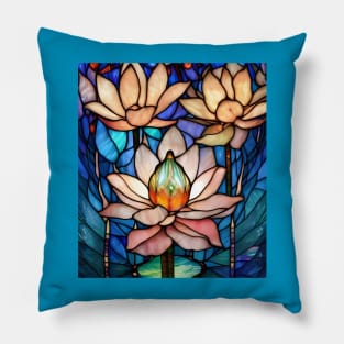 Stained Glass Lotus Flower Pillow